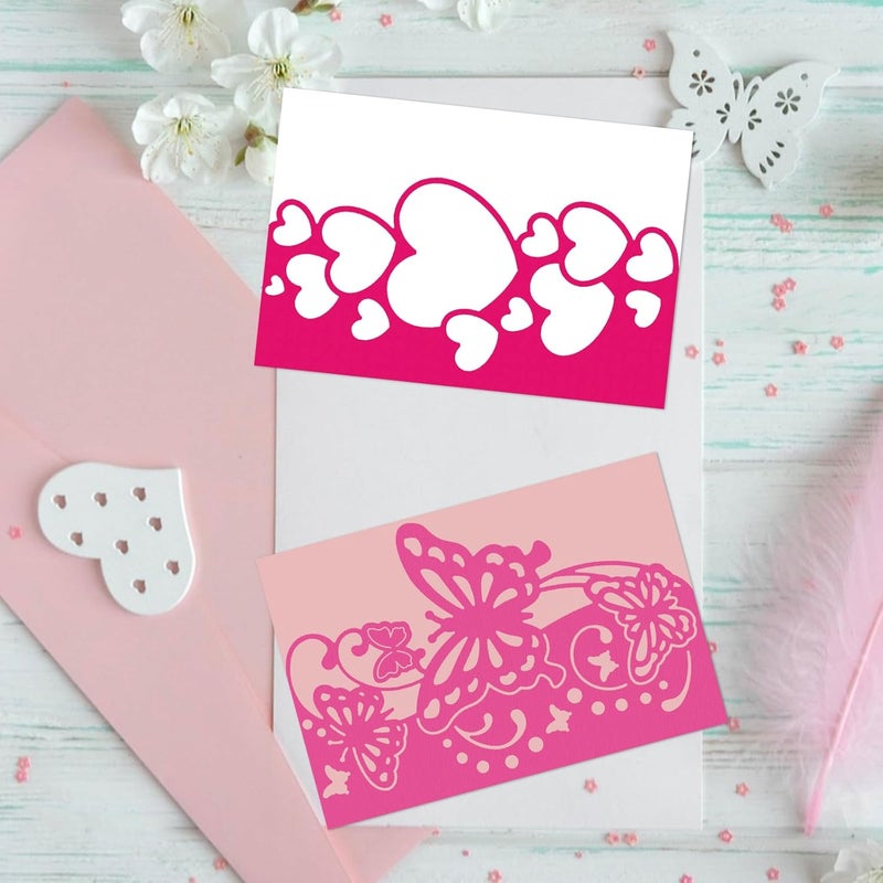 twinklemon 9PCS Die Cuts for Card Making Metal Cutting Dies Flower Butterfly Dragonfly Bird Bubbles Love Heart Happy Birthday Cake Cutting Embossing Stencil Template DIY Paper Cards Album Decoration - Image 4